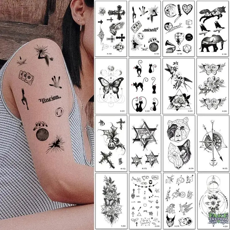 12Sheets Temporary Tattoo Body Tattoo Fashion Body – Fake Tattoos