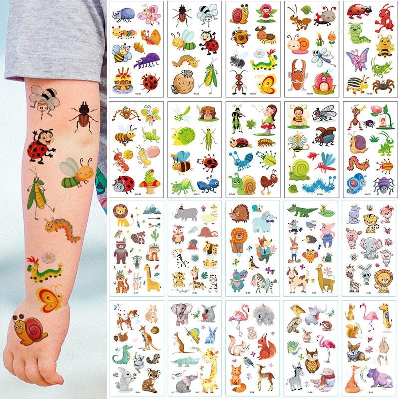 Tatuajes Temporales en polvo con purpurina, 10 tipos, dibujos