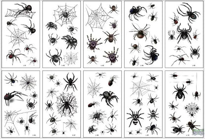 10 piezas 3D araña Tatoo escorpión tatuaje temporal pegatinas para Halloween tatuaje falso arte corporal Tatuajes broma Tatouage Temporaire