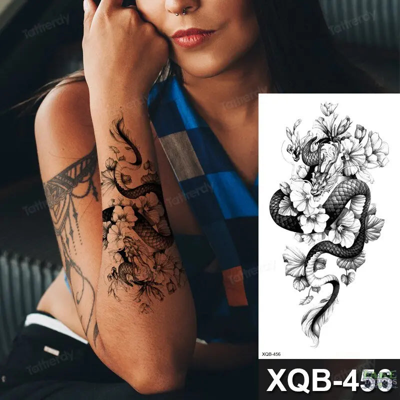Buy Extra Large Waterproof Temporary Tattoos 8 Sheets Full Arm Fake Tattoos  and 8 Sheets Half Arm Tattoo Stickers for Men and Women Online in India -  Etsy