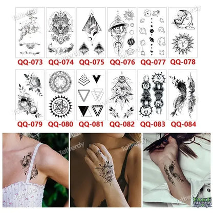 12 piezas tatuaje temporal mujeres mariposa fiesta favores Lotus manga cara cuerpo lirio pluma tatuajes falsos