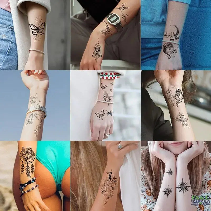 12Sheets Temporary Tattoo Body Tattoo Fashion Body – Fake Tattoos