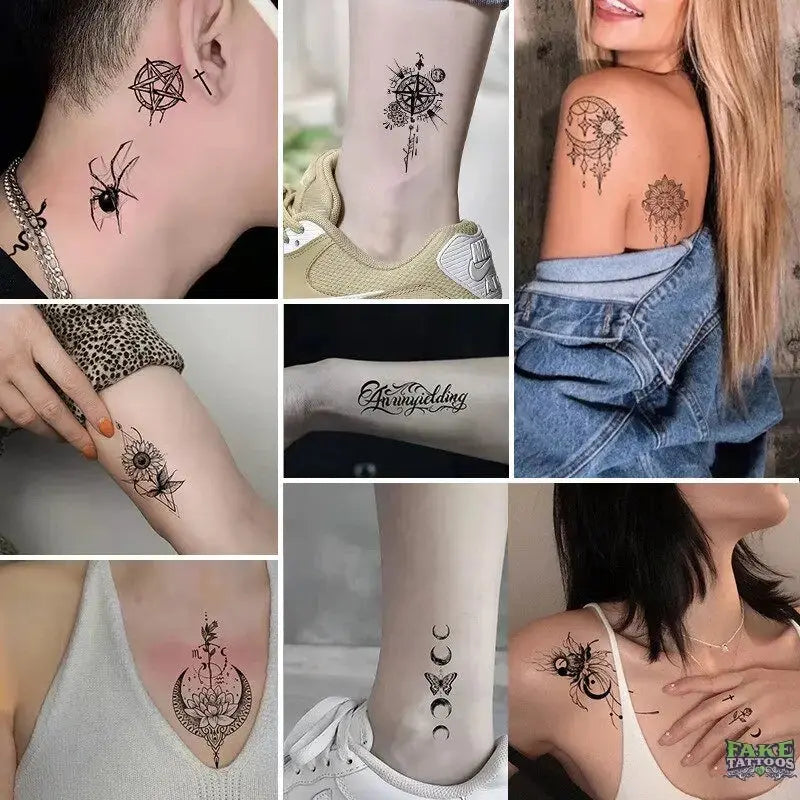 12Sheets Temporary Tattoo Body Tattoo Fashion Body – Fake Tattoos