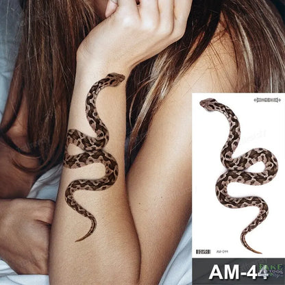 Adult Temporary Tattoos Waterproof Body Art Sexy Snake Dragon Totem Tattoo Women Men Arm Sleeve Leg Black Forest Tattoo Fake