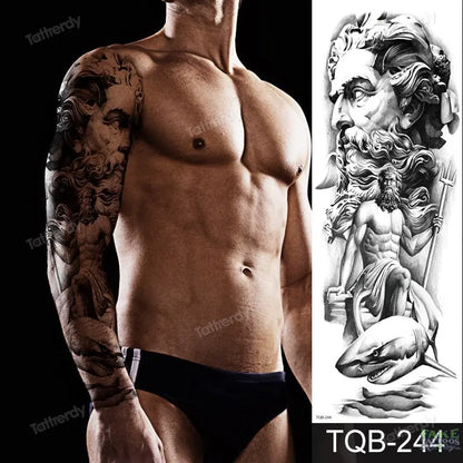 Amazing Temporary Tattoos men large full arm sleeve tattoo god wolf moon dragon lion king tiger forest tattoo designs big body