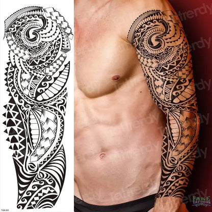 Amazing Temporary Tattoos men large full arm sleeve tattoo god wolf moon dragon lion king tiger forest tattoo designs big body