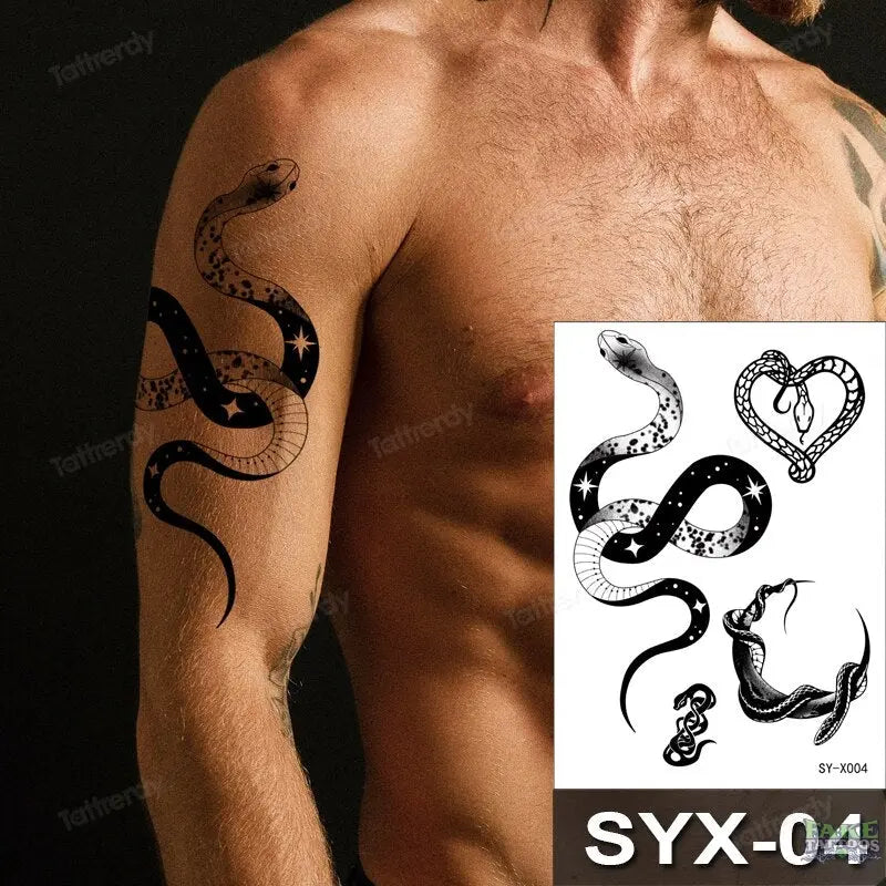 Temporary Tattoo Anime Snake Skull