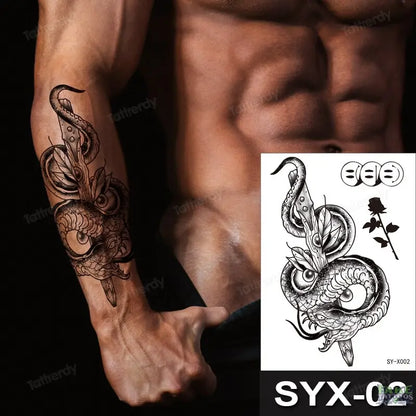 Temporary Tattoo Anime Snake Skull