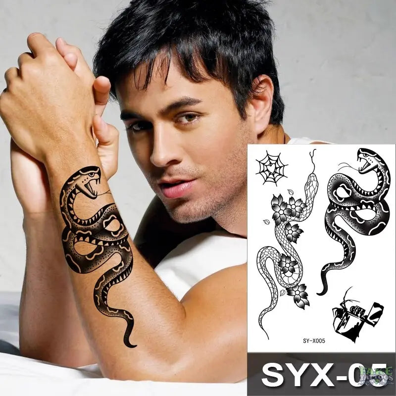 Temporary Tattoo Anime Snake Skull