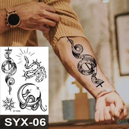 Temporary Tattoo Anime Snake Skull