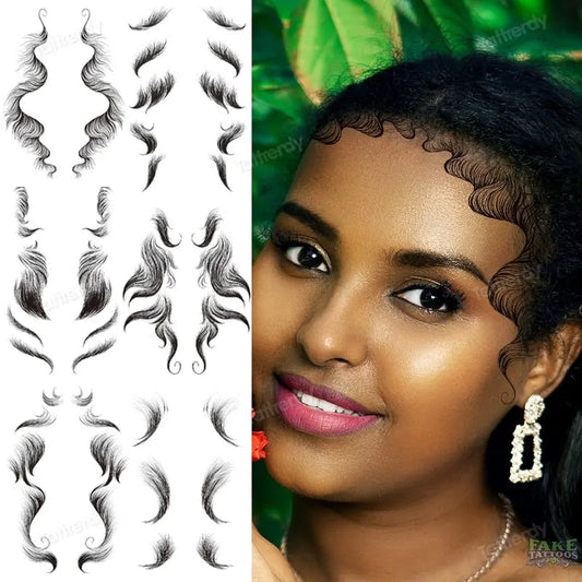 Temporary Tattoos Curly Hair Sleek Hairline