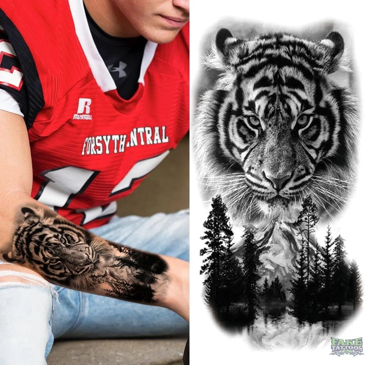 Black Realistic Half Sleeve Tiger Temporary Tattoos For Men Adults Colorful  Lion Tattoo Stickers Waterproof Tatoos Arm Body 3D From Soapsane, $8.13 |  DHgate.Com