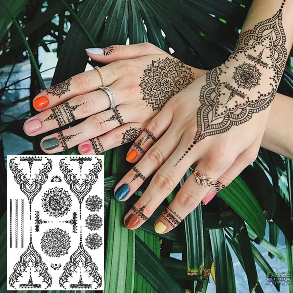 Henna Tattoo Alternating Natural and Black Henna - YouTube