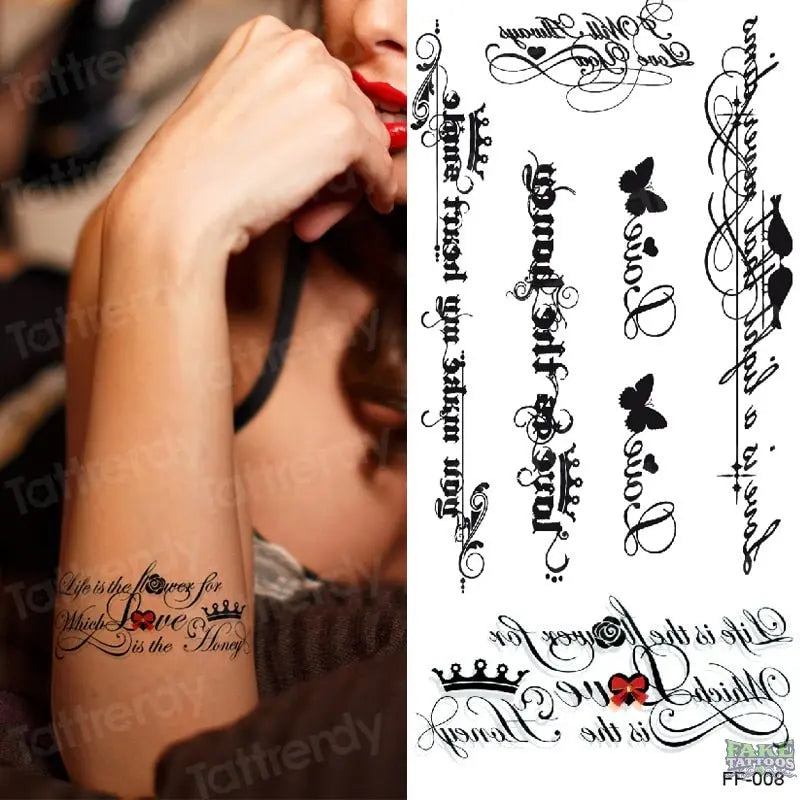 Motivational Inspirational Quotes In English Tattoo Waterproof Male and  Female Temporary Body Tattoo