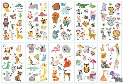 Dream-catching Ocean Animals Temporary Tattoos for kids, Children Fake Tattoo, Cartoon Tattoo Stickers, Fashion Body/Leg/Arm Art Makeup Party Favors and Birthday Decorations Girls/Boys 10 Sheets