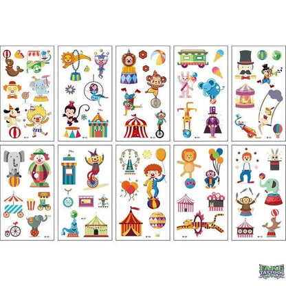 Circus Temporary Tattoos for Kids - More Than 105 Tattoos, Circus Carnival Birthday Party Supplies Favors