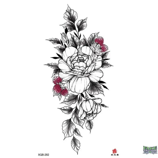 Flower Floral Rose Temporary Tattoo