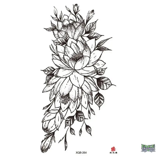 Flower Floral Temporary Tattoo