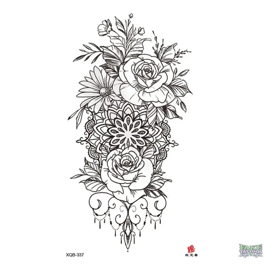 Flowers Floral Temporary Tattoos Fake Tattoos