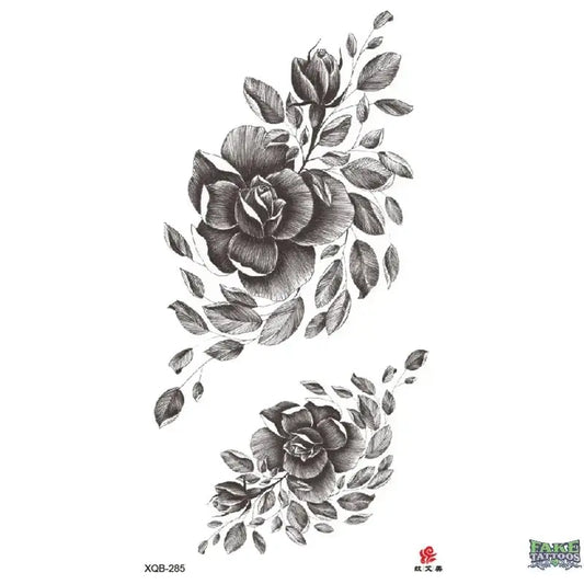 Flowers Rose Floral Temporary Tattoo