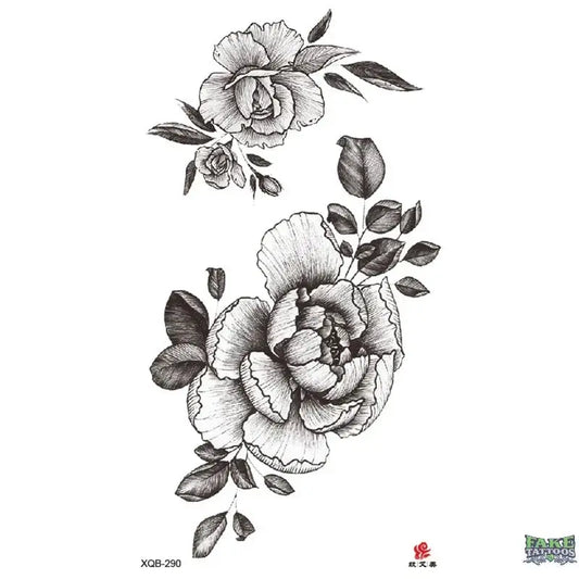 Flowers Rose Temporary Tattoo