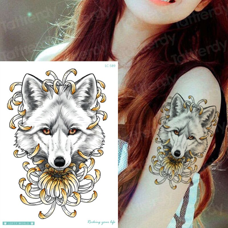 Clever Fox Lion Temporary Tattoos For Women Men Adult Water Colour 3D  Flower Tattoo Sticker Wolf Fake Tiger Back Tatoos Decor – TattooLust®  Official Store | Temporary Tattoos