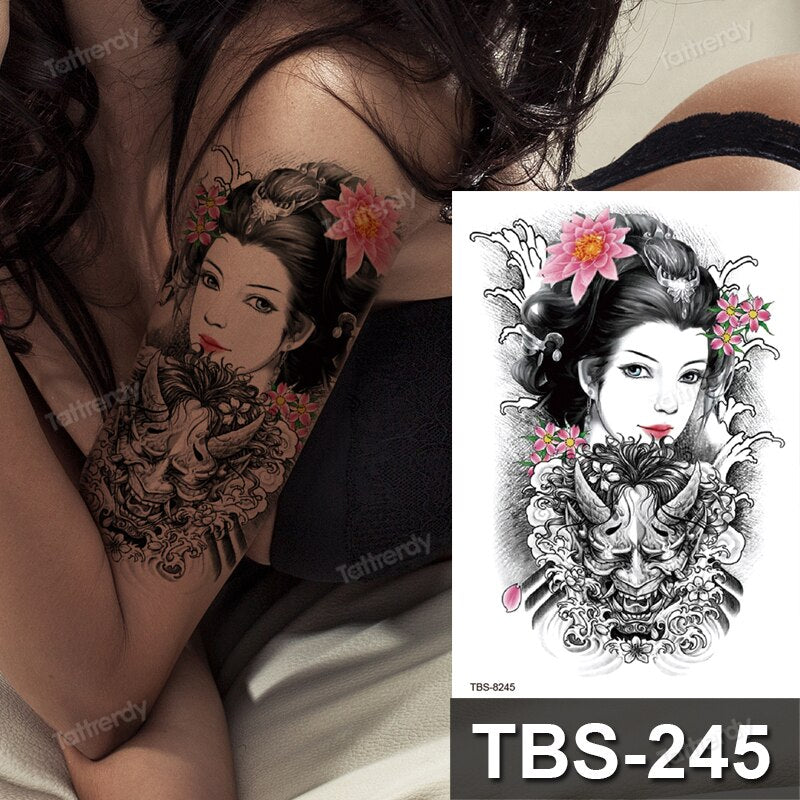 Buy Tattoo Design Instant Download Japanese Girl With Peony Printable  Stencil Online in India - Etsy