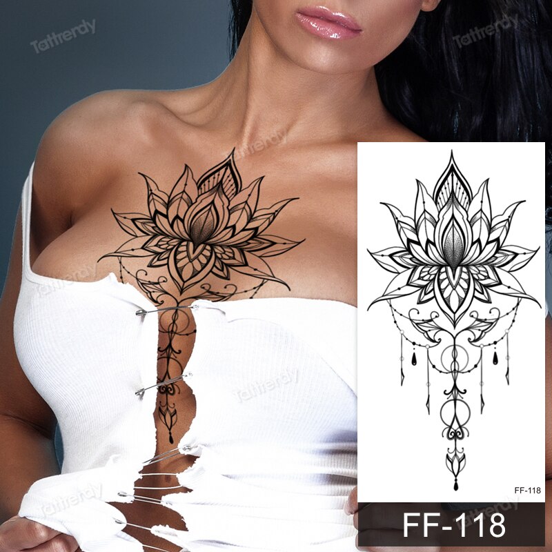 Waterproof Lace Floral Totem Henna Tattoo Temporary Fake Tattoo Long  Lasting | eBay