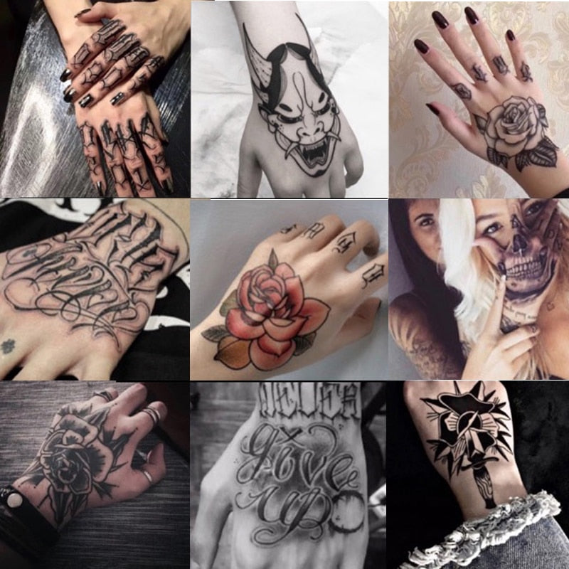 Realistic Black Vampire Forest Temporary Tattoos For Women Adult Skull Lion  Fake Tattoo Waterproof Body Art Scary Skeleton Tatoo - AliExpress