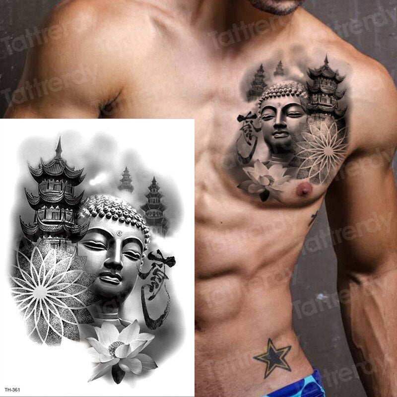 temporary tattoos for men shoulder tattoos large chest body sexy tattoo  sticker waterproof tatoo fake boys