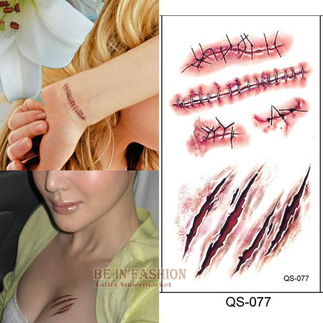 Amazon.com : Realistic gory claw mark temporary transfer tattoo Halloween  TV film 10 x 7 cm - 3 copies : Beauty & Personal Care