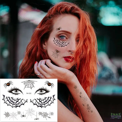 Halloween Zombie Scars Tattoos Fake Scab Bloody Makeup Halloween Decoration Wound Scary Blood Injury Sticker 3D Waterproof Face