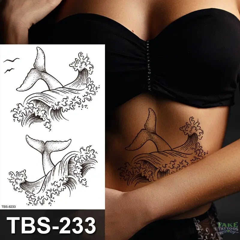 Japanese Geisha Temporary Tattoo Dark Moon Girl Waterproof Tattoo Sticker Sexy Body Art Tattoo for Women Girls Beauty Decal