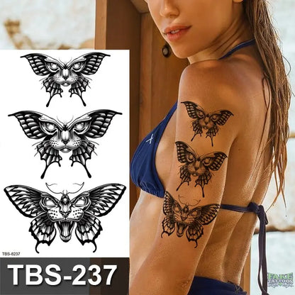 Japanese Geisha Temporary Tattoo Dark Moon Girl Waterproof Tattoo Sticker Sexy Body Art Tattoo for Women Girls Beauty Decal