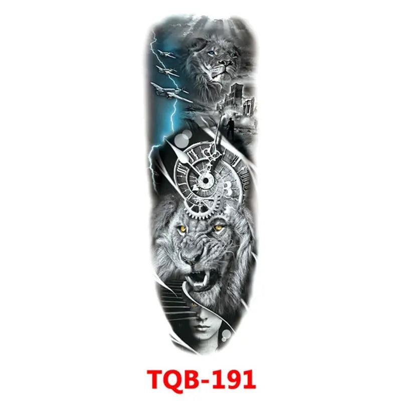 Large Arm Sleeve Tattoo Lion Crown King Rose Waterproof Temporary Tatoo  Sticker Wild Wolf Tiger Men Full Skull Totem Fake Tatto | Fruugo KR