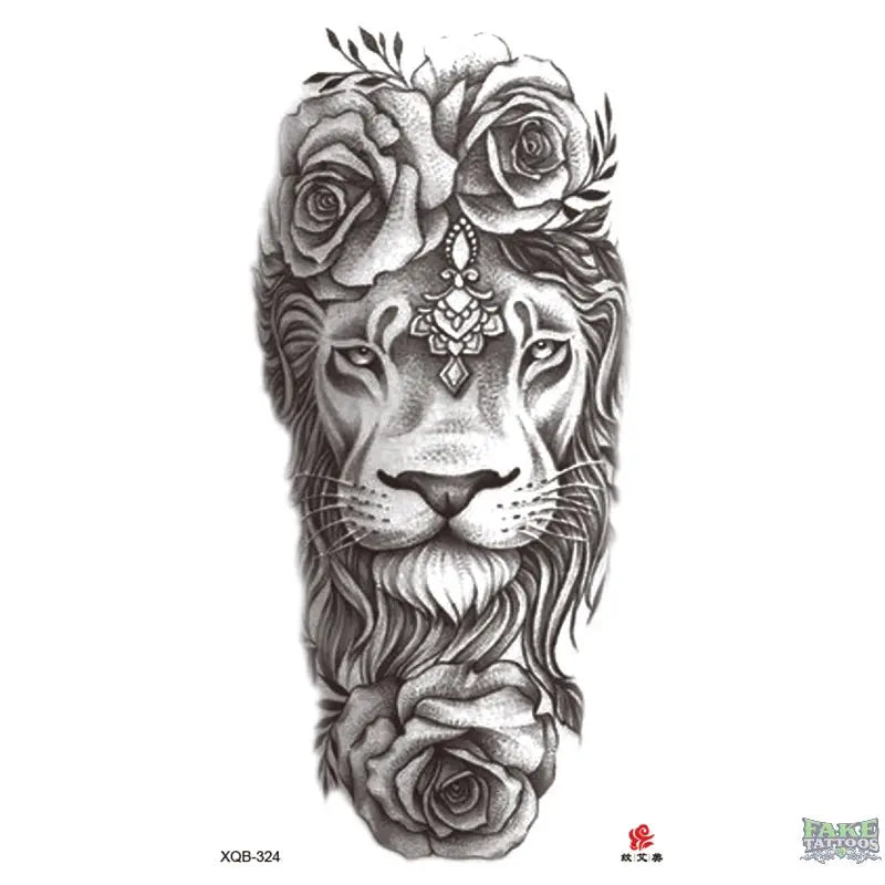 Lion Tattoo Designs Lion And Peony Flowers Tattoo Sketch Ide - Inspire  Uplift