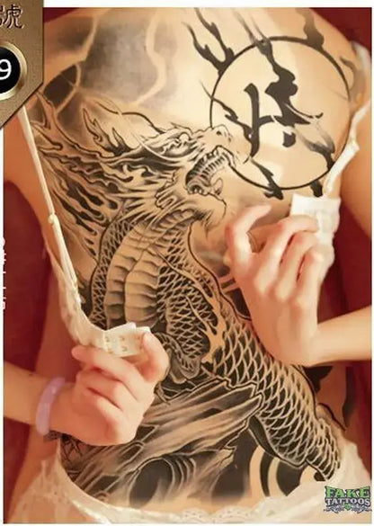 Sheets Temporary Tattoos Large Koi Fish Body Tattoos Sticker for Men Women Waterproof Fake Tattoos - Fake Tattoos