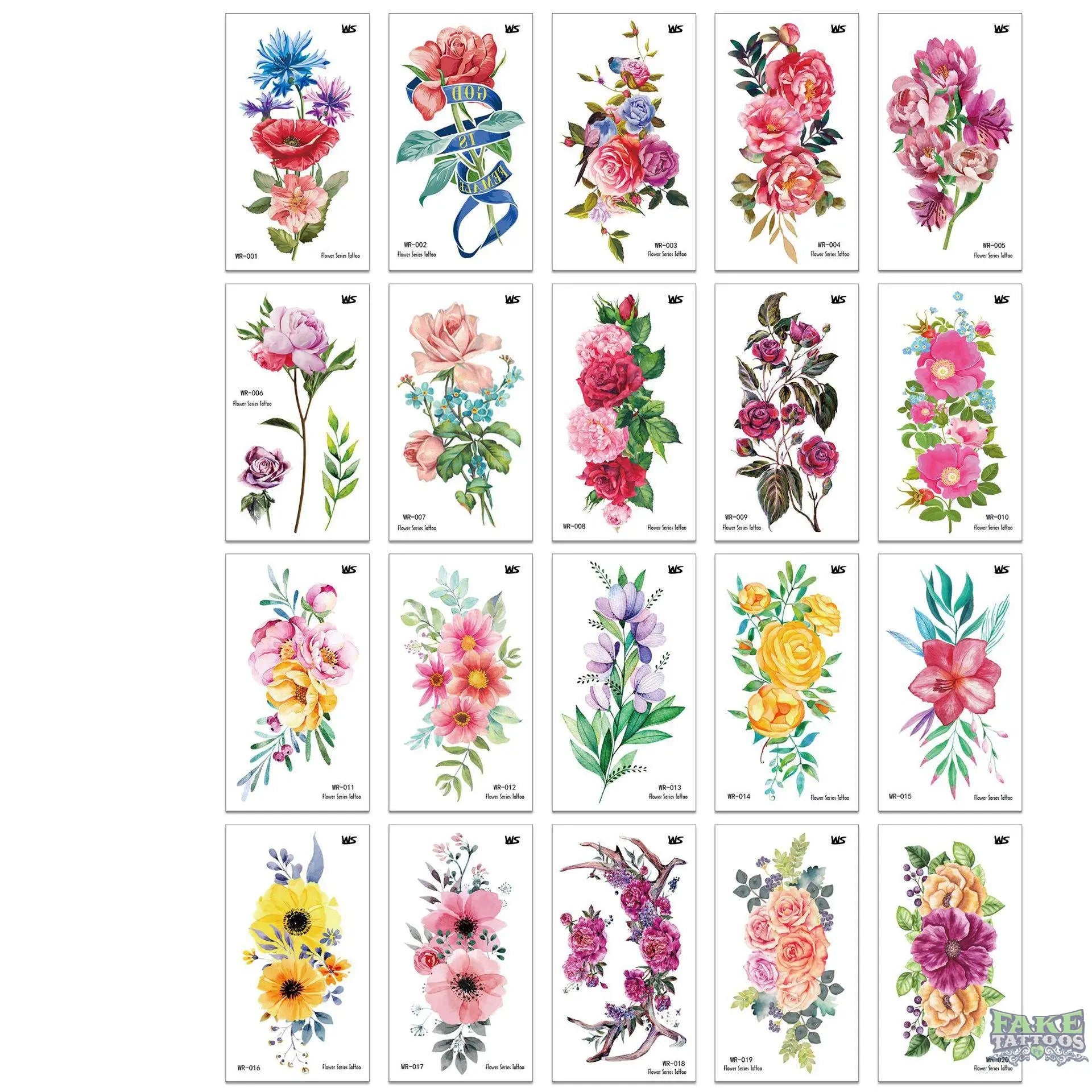 50 Sheets Waterproof Flower Floral Butterfly Fake Temporary Tattoo Sticker  for Women : Amazon.in: Beauty