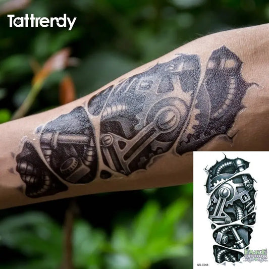 Temporary tattoos 3D Robot Mechanical