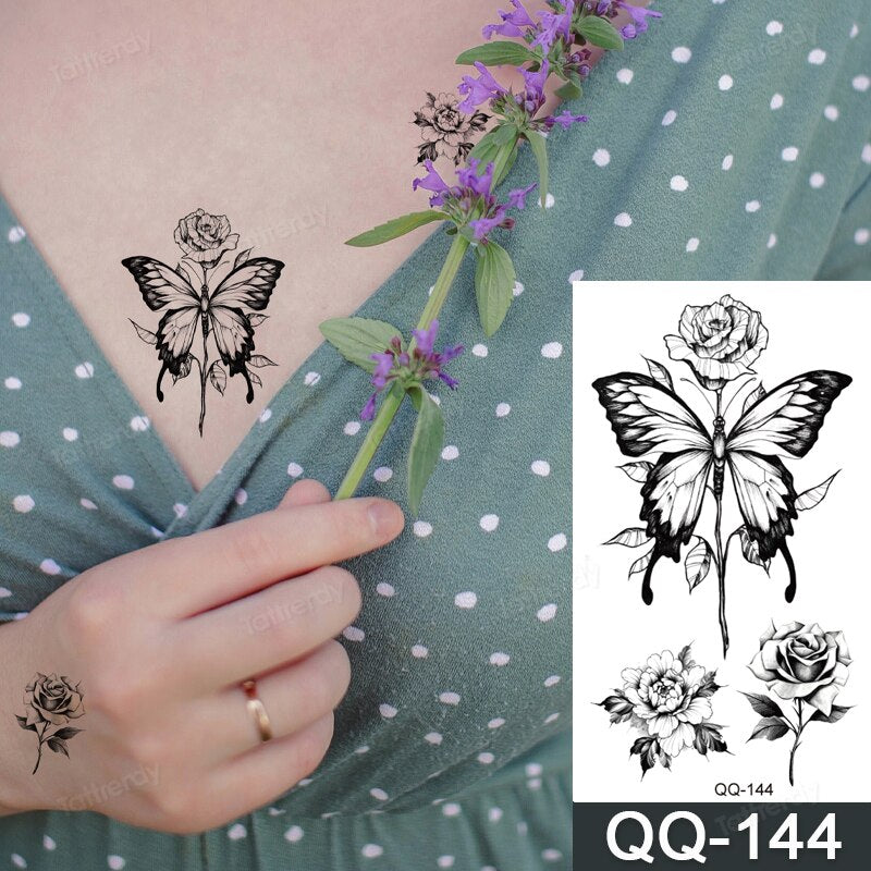Simple small black rose tattoo - Tattoogrid.net