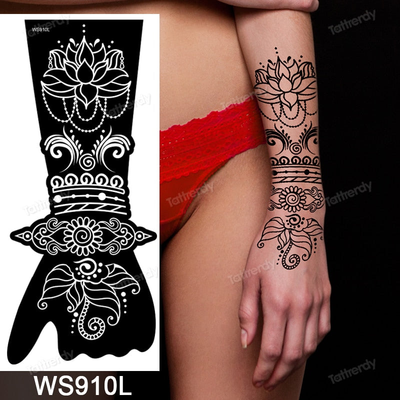 QSTOHENA 14 Sheets Henna Tattoo Stencils Kit for Hand Body Art, Indian  Arabian Temporary Tattoo Template Mehndi Stencil Stickers in Dubai - UAE |  Whizz Temporary Tattoos