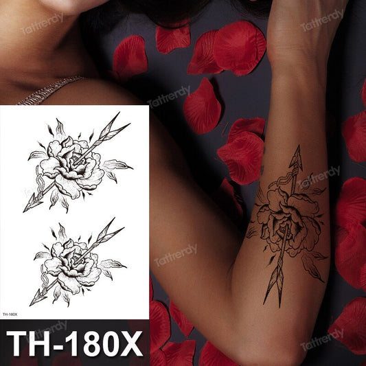 lion flower big 8.25 temporary tattoo cover up tattoos on wrist