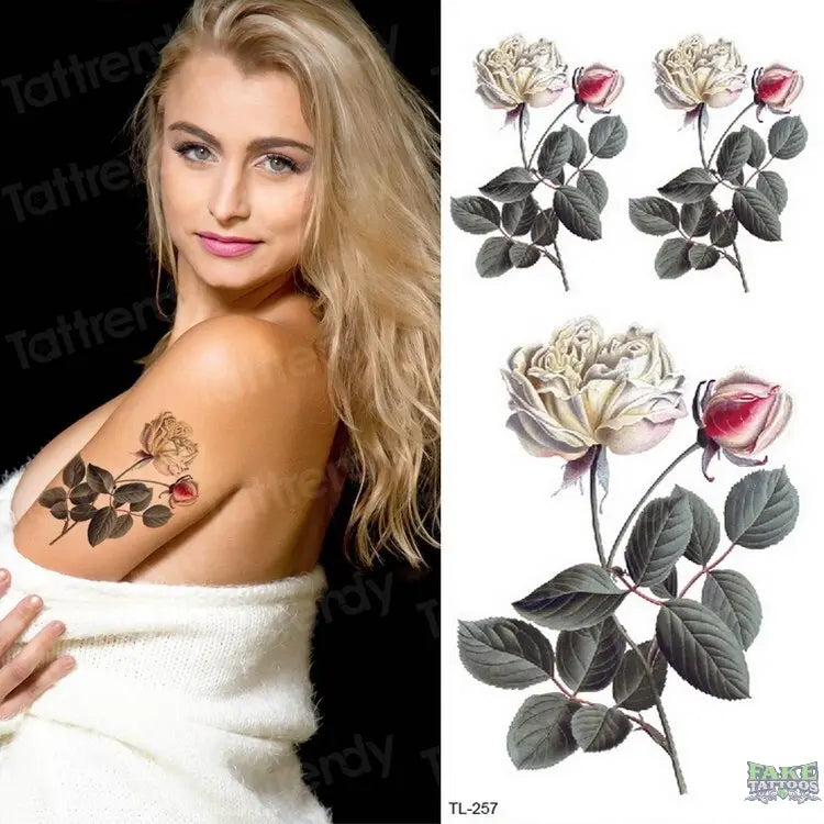 Tatuaje temporal de acuarela, pegatinas para arte corporal para mujer, brazo, rama de caña, Tatuaje falso, flor geométrica, lavanda, tatuaje Sexy para chica