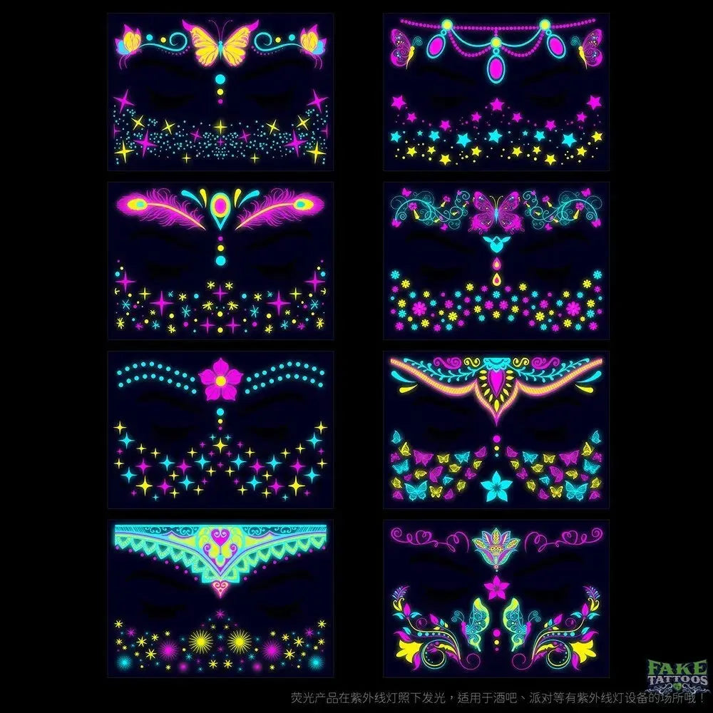 Waterproof UV Light Temporary Tattoos