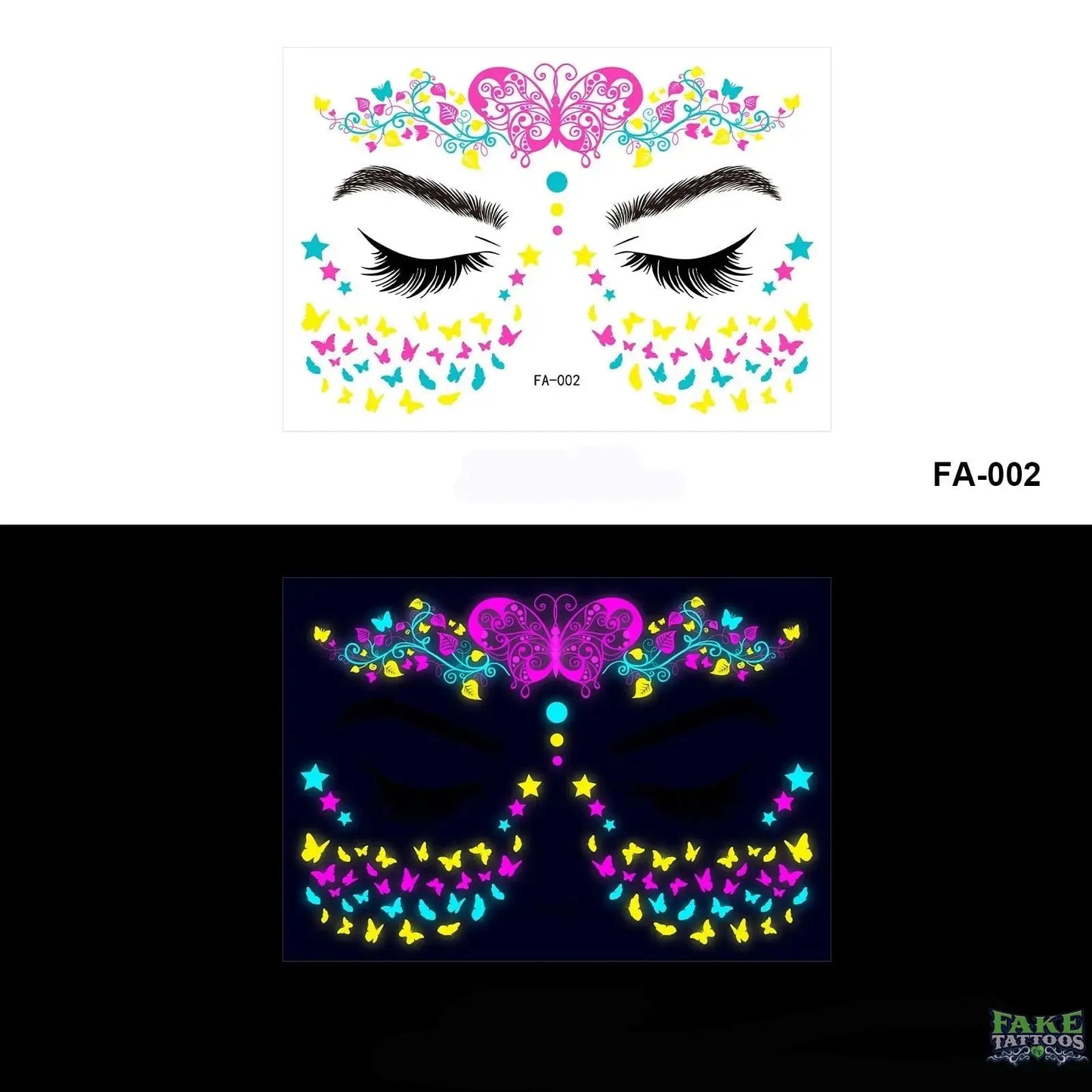 Waterproof UV Light Temporary Tattoos