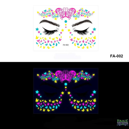 Waterproof UV Light Temporary Tattoos