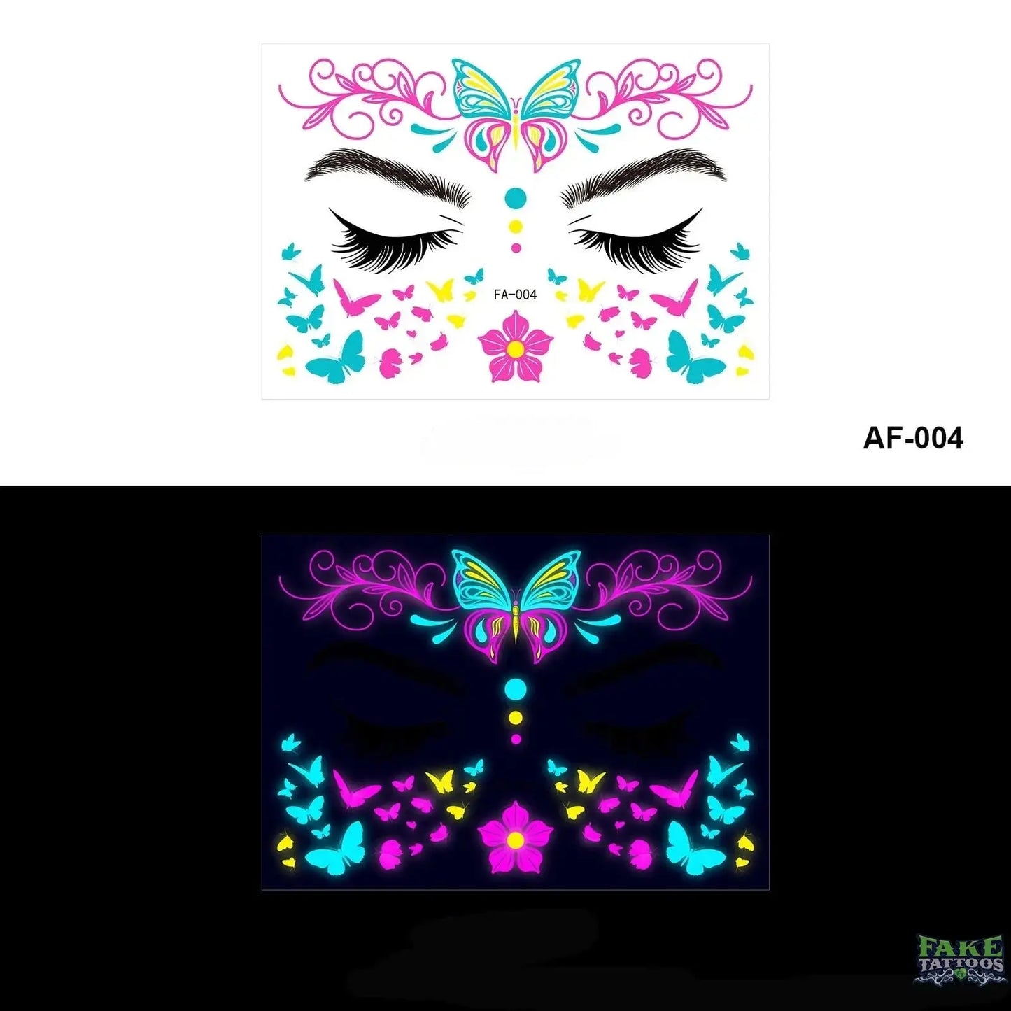 Waterproof UV Light Temporary Tattoos