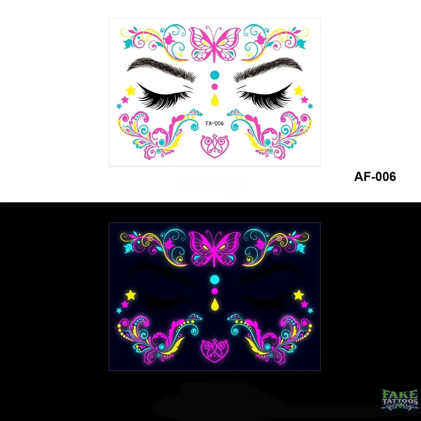 Waterproof UV Light Temporary Tattoos