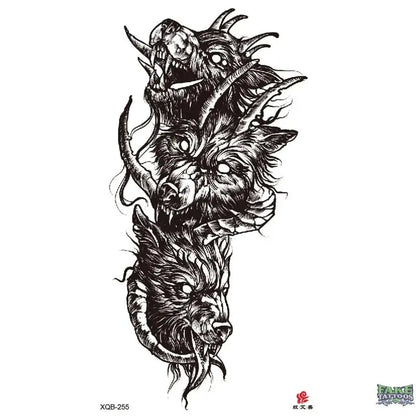 Wolf Scary Horror Temporary Tattoo