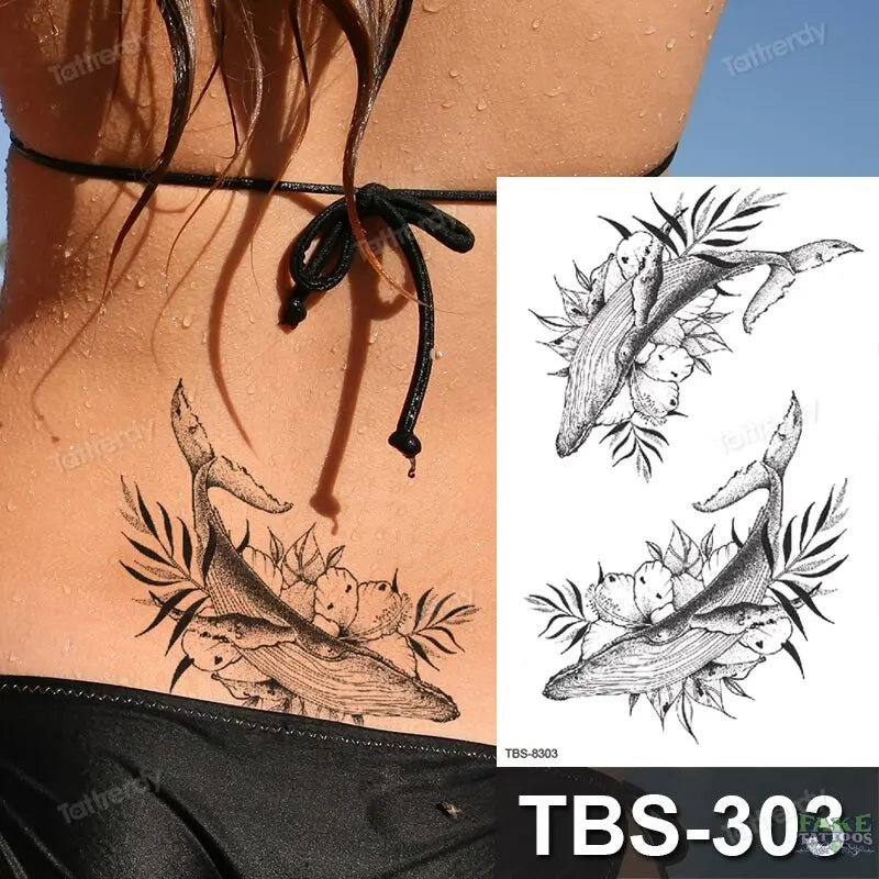 Temporary Tattoos Lion Tiger Fox Whale